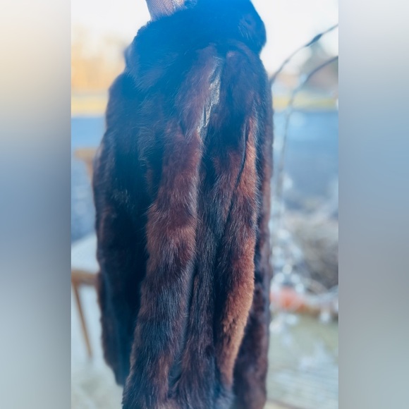 Genuine Mink & Leather Vintage Car Coat - Picture 4 of 9